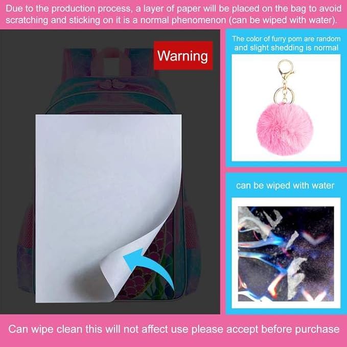 16" Unicorn Backpack for Girls, 3Pcs Kids School Backpacks with Lunch Box, Bookbag for Elementary Preschool Kindergarten(Pink)