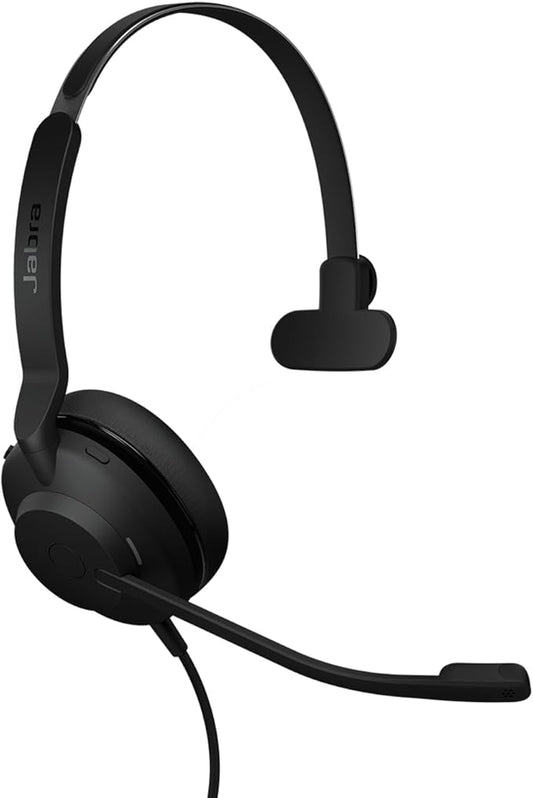 Jabra Evolve2 30 SE (2025 Version) Wired Single-Ear Headphones with Microphone for Work –Computer Headset - USB-A and USB-C Cable - Microsoft Teams Certified - Works with All Meeting Platforms – Black