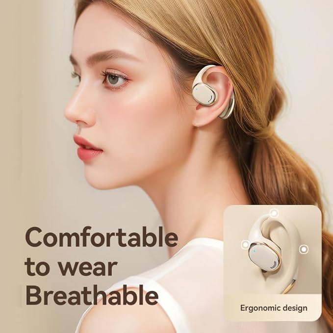 AI Translation Bluetooth On-Ear Headphones, LED Display, Noise-canceling Sports Headphones, AI OWS Earbuds Earring Style
