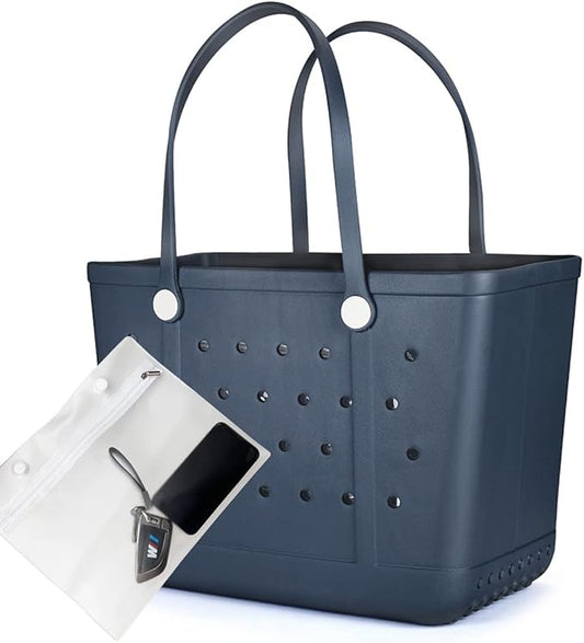 Beach Bag X Large Rubber Tote Bag, Waterproof Washable Open for Women Croc Bag Hand Bag for Beach Pool Yoga