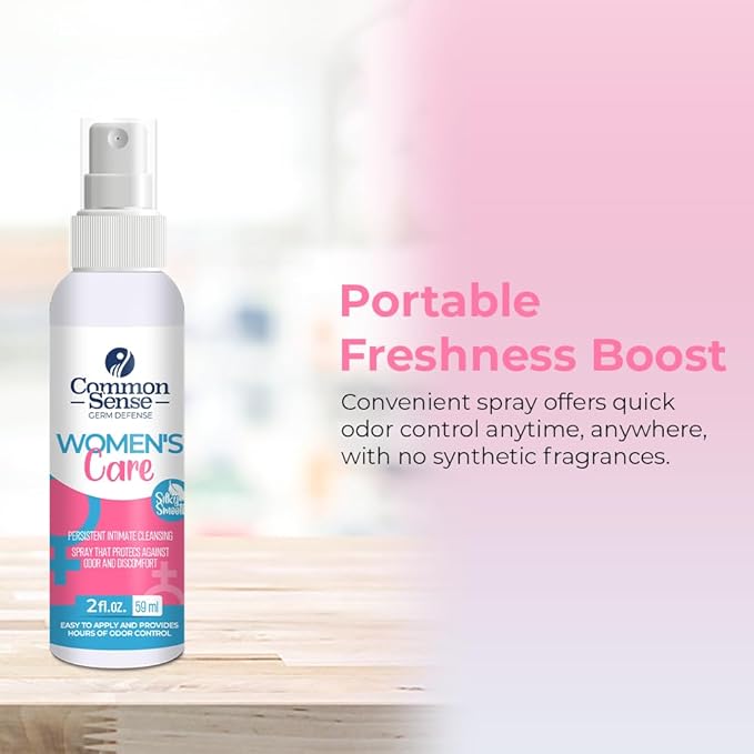 Women’s Care Intimate Cleansing Spray by Smart Common Sense, Feminine Hygiene, Long-Lasting Odor Control, 3 Pack (2 fl. oz)