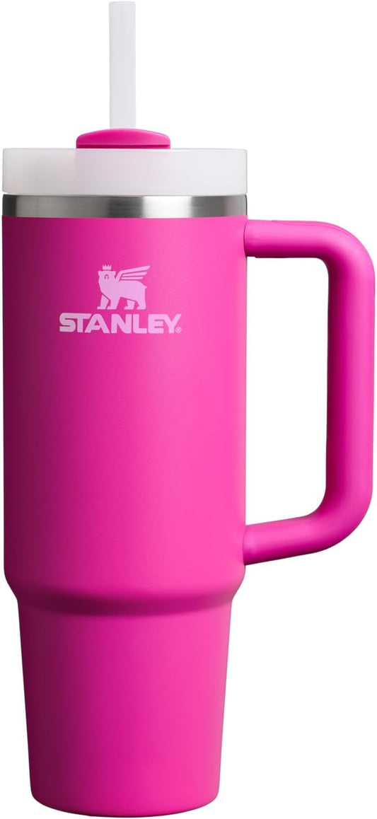 Stanley Quencher H2.0 Tumbler with Handle and Straw 30 oz | Flowstate 3-Position Lid | Cup Holder Compatible for Travel | Insulated Stainless Steel Cup | BPA-Free | Violet Blossom
