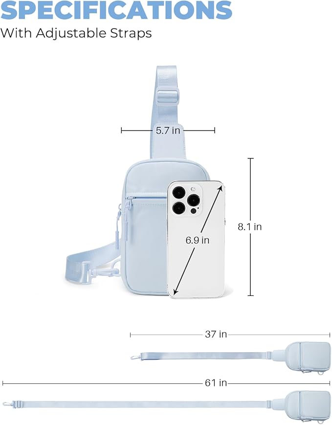 CHOLISS Small Sling Bag for Women and Men, Crossbody Bags Trendy Fanny Packs Chest Bag with Extended Strap