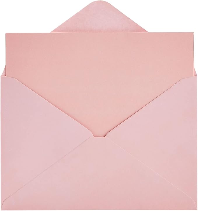 Sustainable Greetings 48 Pack 4x6 Blank Cards and Envelopes - DIY Printable Pink Cards with Envelopes for Birthday, Baby Shower, and Wedding Invitations