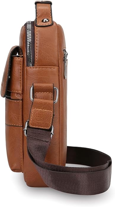 Shoulder Bag for Men Crossbody Bags Leather Sling Bag Messenger Bags with Multiple Pockets Business Outdoor
