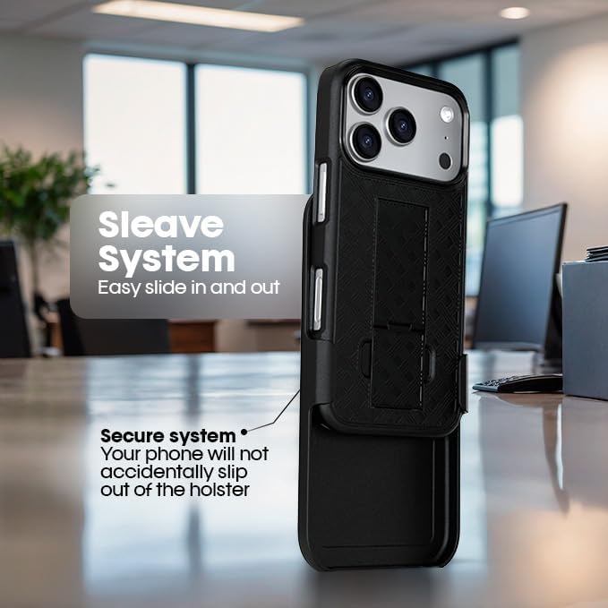 MOTIVE for iPhone 17 Pro Max Holster Case, Belt Clip Case for iPhone 17 Pro Max, Shell Holster Combo i Phone 17 Pro Max, Slim Drop Shockproof Protective Cover with Kickstand (6.9") | Ranger v1 Series