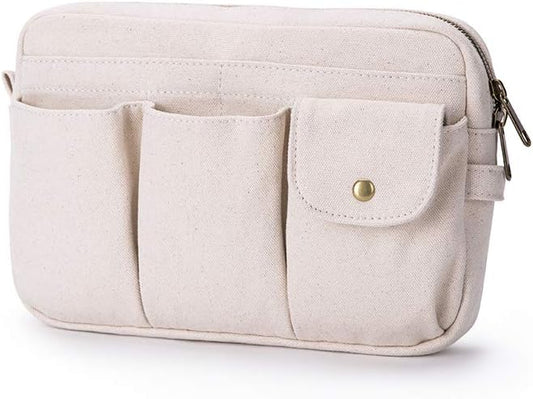 Storage Bag-arge Cosmetic Bag for Women, Travel Makeup Bag, Zip Up Bag, Cute Makeup Bag - Pure Cotton Canvas - Can be Suspended - Perfect Storage for Cosmetics