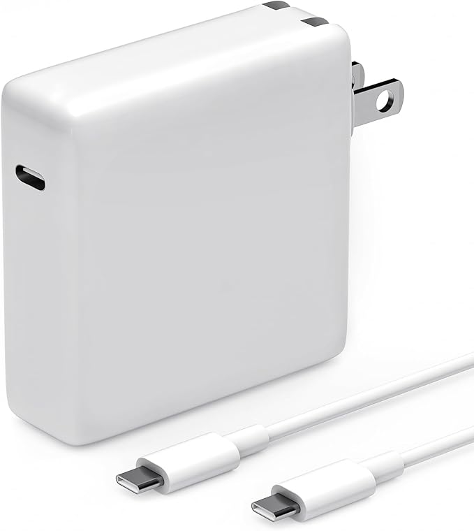 87W Power Adapter for MacBook Air After 2018, Compatible with 13/14/15 Inch After 2016, USB C to USB-C Power Cord Supply