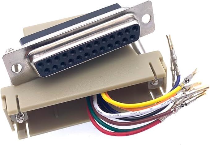10PCS DB25 Female Ethernet Adapter, 25 Pin Serial Port Female to RJ45 Ethernet LAN Extend Modular Converter, F/F