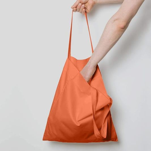 NPBAG 5 Pack 15'' X 16'' Orange Cotton Tote Bags, Blank Bulk Cloth bags with 1pc of PTFE Teflon Sheet