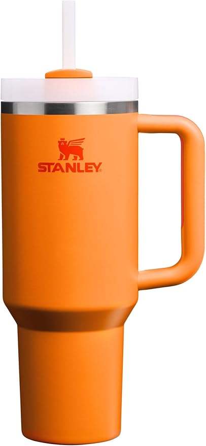 Stanley Quencher H2.0 Tumbler with Handle and Straw 40 oz | Flowstate 3-Position Lid | Cup Holder Compatible for Travel | Insulated Stainless Steel Cup | BPA-Free | Goldenrod Coral