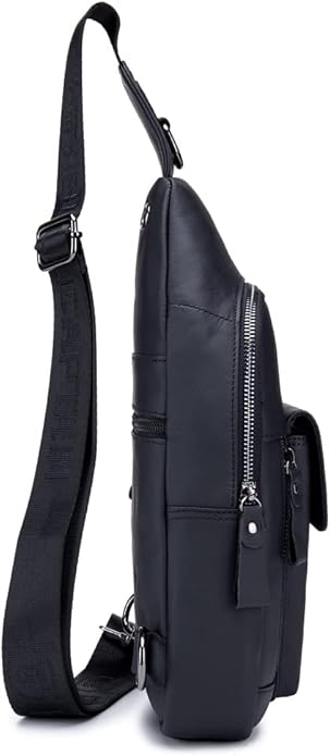 KPYWZER Vintage Leather Sling Bag Backpack for Men Crossbody Shoulder Chest Day Pack Backpacks