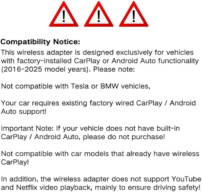 2-in-1 Wireless Carplay Adapter for Apple iPhone & Android, Car Play Adapter Used to Convert Wired Connections Into Wireless, Compatible with Car's Wired CarPlay & Android Auto Vehicles Plug & Play