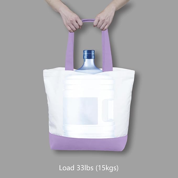 TOPDesign 1-Pack Super Strong Large 12oz Cotton Canvas Tote Bag, Reusable Grocery Shopping Cloth Bag, Fashionable Two-Tone Tote for Crafts, DIY Your Creative Designs