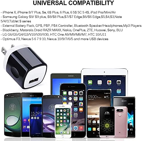 USB Charger Block 10 Pack, UorMe 1A 5V Single Port Power Adapter Charging Phone Cube Box Brick Plug Pack Compatible with iPhone 14 13 12 SE 11 X 8, Galaxy S22 A13 A03S A21 Note20 A71 A51 A31 S10 S9 S8