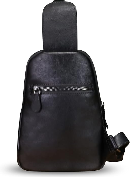 Genuine Leather Silng Bag for Women Small Vintage Leather Sling Backpack Fashion Shoulder Crossbody Bag Chest Purse