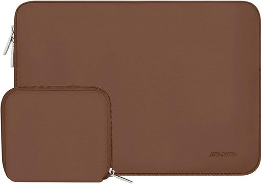 MOSISO Laptop Case 13.3 inch, 13-13.3 inch Laptop Sleeve Bag Compatible with MacBook Air/Pro 13 / Pro 14, HP Dell ASUS Lenovo Notebook, Neoprene Computer Sleeve Bag with Small Case, Caramel Brown