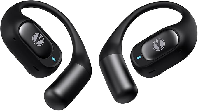 Open Ear Headphones, Bluetooth 5.4 Wireless Headphones with Earhook, Stereo Sound by Runway-Type Speaker, 3 EQ Modes, 48H Play, Lightweight, Comfort Wireless Earbuds for Running Sport Workout (Black)