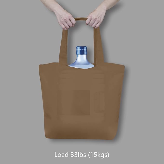 TOPDesign 3-Pack Super Strong Large 12oz Cotton Canvas Tote Bags, Reusable Grocery Shopping Cloth Bags, Fashionable Two-Tone Totes for Crafts, DIY Your Creative Designs