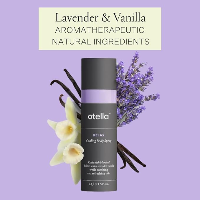 Cooling Body Spray with Menthol and Aromatherapy Lavender Vanilla Scent to help you Relax, 2.7 oz. | Anytime Immediate Heat Relief | TSA Approved | Gluten Free | Vegan | Paraben Free