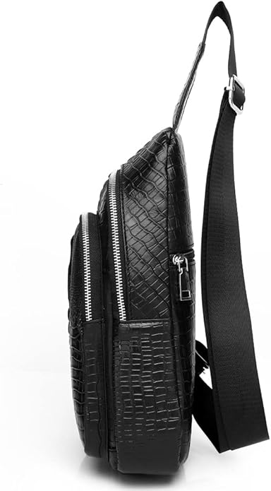 KPYWZER Vintage Leather Sling Bag Backpack for Men Crossbody Shoulder Chest DayPack Backpacks