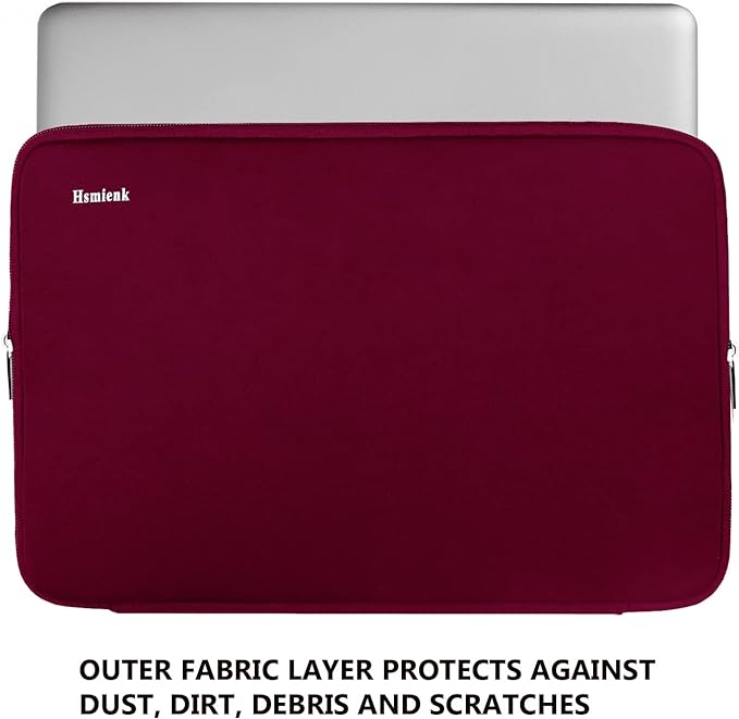14 inch Laptop Sleeve, Upgrade Shockproof Protective Computer Cover Flip Case Briefcase Carrying Bag Compatible with 14" HP, Lenovo, Asus, Acer, Notebook, Chromebook Computer, Red