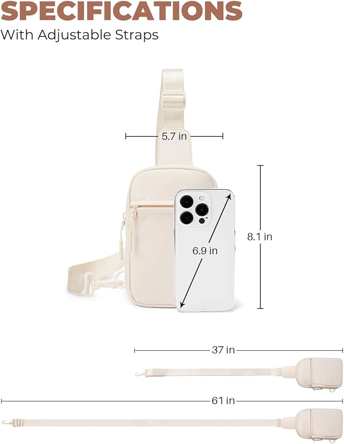 CHOLISS Small Sling Bag for Women and Men, Crossbody Bags Trendy Fanny Packs Chest Bag with Extended Strap
