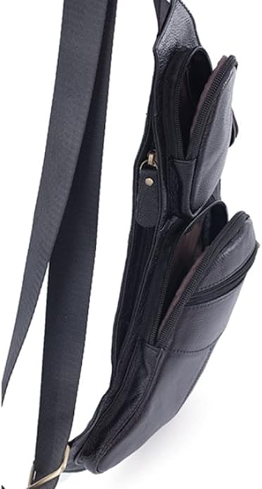 KPYWZER Vintage Leather Sling Bag Backpack for Men Crossbody Shoulder Chest DayPack Backpacks