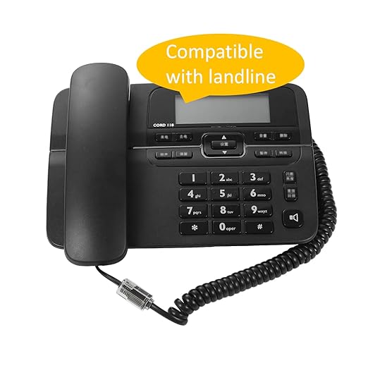 Vthahaby Coiled Wire 8Ft Uncoiled / 1.4Ft Coiled Landline Phone Handset Cable 4P4C Telephone Accessory Black (6)