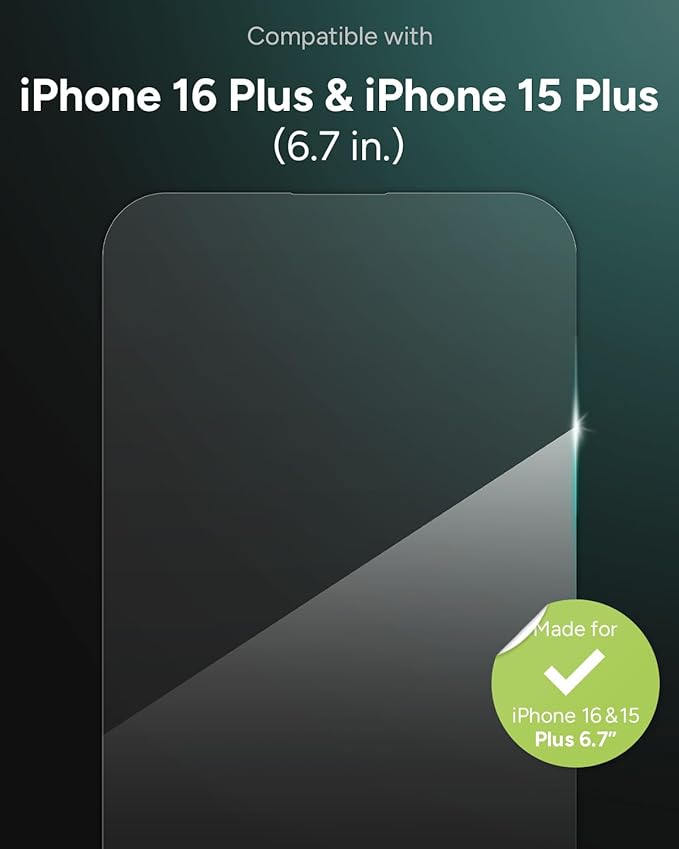 ZAGG Glass Elite Screen Protector for iPhone 16 Plus / 15 Plus - 5X Stronger, Reinforced Edges, Ultra-Strong Tempered Glass, Scratch Resistant, Anti-Smudge, InvisibleShield, Easy Installation, Eco-Friendly
