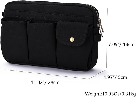 Storage Bag-arge Cosmetic Bag for Women, Travel Makeup Bag, Zip Up Bag, Cute Makeup Bag - Pure Cotton Canvas - Can be Suspended - Perfect Storage for Cosmetics