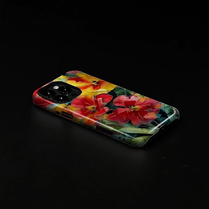 Case for iPhone 16 Pro Case,Vintage Floral Girly Design - Hybrid Dual Protection Silicone + Hard PC Shockproof Full Body Cover Slim Anti-Scratch Protective Case for Men Women