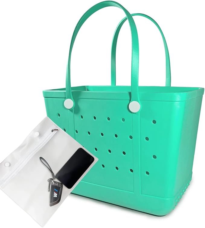 Extra Large Rubber Tote Bag Beach Bag, Washable Durable Open Beach Tote Bag, Travel Totes Bag for Pool Boat Sports