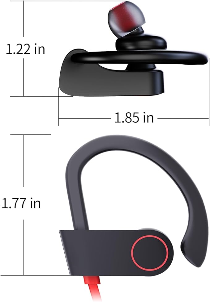 Boean Bluetooth Headphones Wireless Earbuds Bluetooth 5.3 Running Headphones IPX7 Waterproof Earphones with 16 Hrs Playtime Stereo Sound Isolation Headsets for Workout Gym