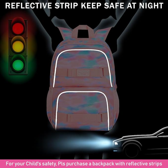 3Pcs Backpack for Girls Women, 17 Inches Tie-dye College School Bookbag Set for Teens Students, Water Resistant Laptop Backpacks with Lunch Bag(Pink)