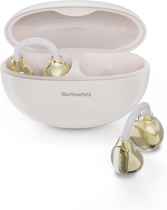 Clip On Earbuds, Wireless Open Ear Earbuds Headphones, Bluetooth 5.4, 11 mm Driver, HiFi 3D Stereo, Tap Control, Ultra-Light 3g Fit, IPX5 Waterproof Sport Earphones for Workouts and Daily Use