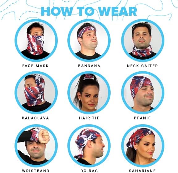 S A Company 5-Pack UV Face Shield | UV 30+ Multipurpose Neck Gaiter Balaclava for Adults