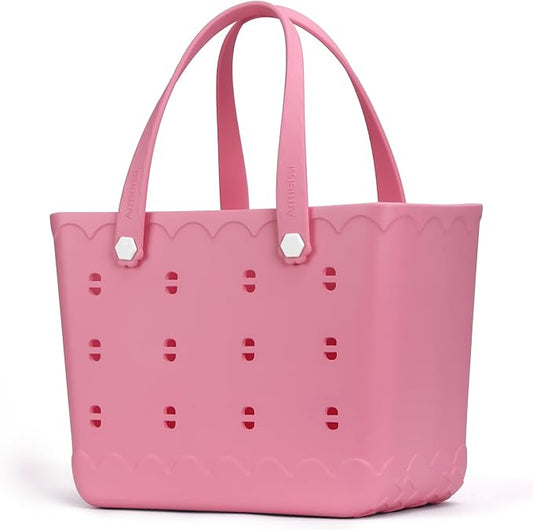 Armerssi Rubber Tote Bag For Women Large Rubber Beach Bag Waterproof Washable Handbag Durable Tote Bag Beach Swimming Travel