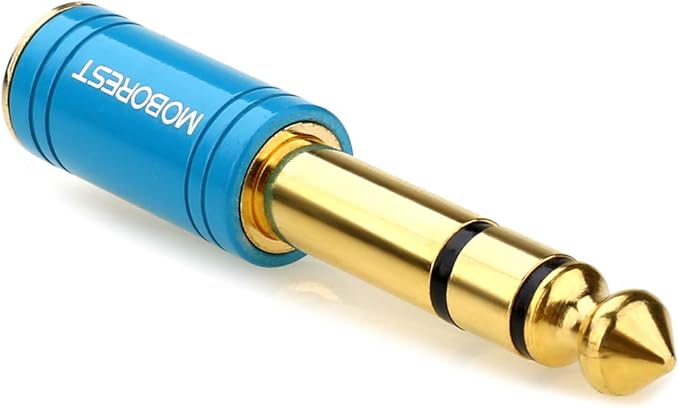 MOBOREST 1/4'' to 3.5mm Stereo Pure Copper Adapter (1BLUE)
