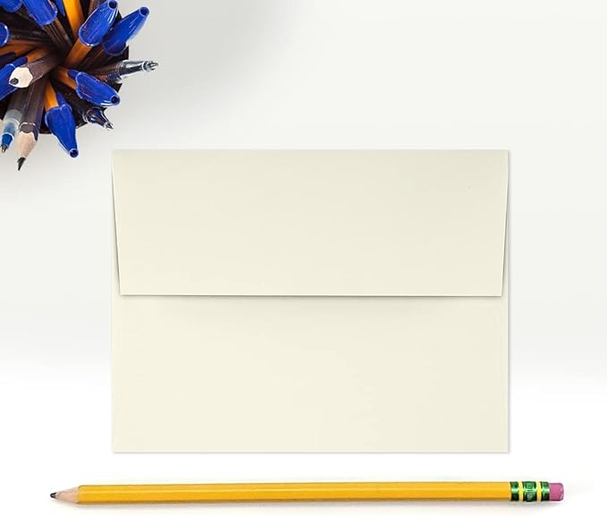 LUXPaper A2 Foil Lined Invitation Envelopes | Peel & Press | 4 3/8" x 5 3/4" | Natural w/Gold LUX Lining | 70lb. Text | 50 Qty