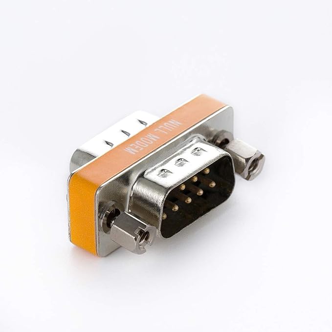 DB9 Null Modem Adapter Male to Male Slimline Data Transfer Serial Port Adapter 2 Pack