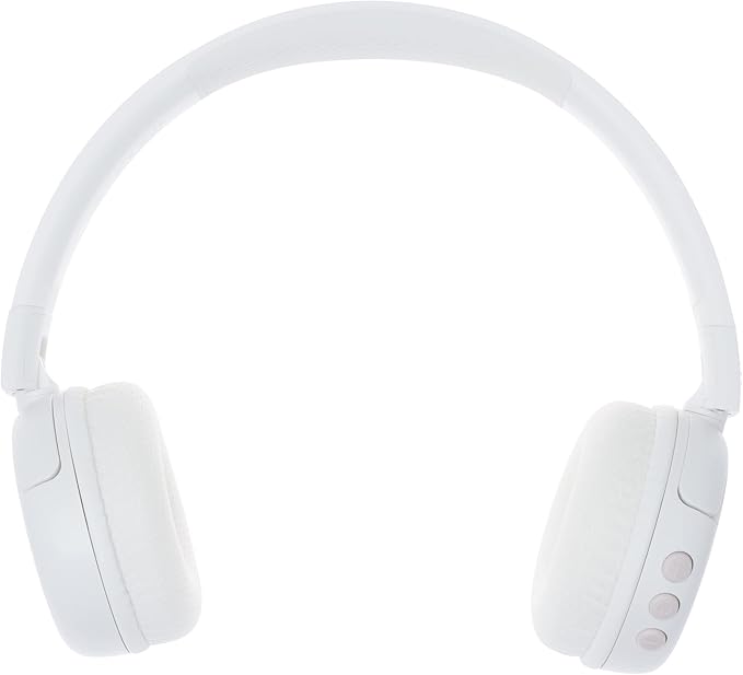 BuddyPhones POP Fun | Foldable Bluetooth Kids Headphones + Microphone, Works Wired or Wireless - SafeAudio Volume Limiting for iPhone/iPad/Tablet/PC and More (White)