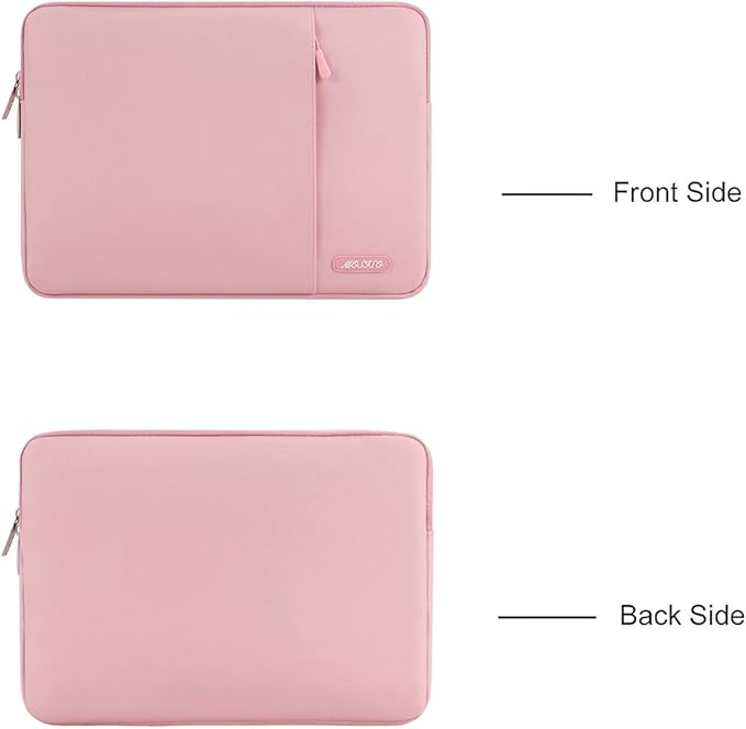 MOSISO Laptop Case 14 inch, 14 inch Laptop Sleeve Compatible with HP Lenovo Dell ASUS Acer, HP Stream, Dell Latitude, Lenovo IdeaPad, Polyester Vertical Computer Sleeve Bag with Pocket, Pink