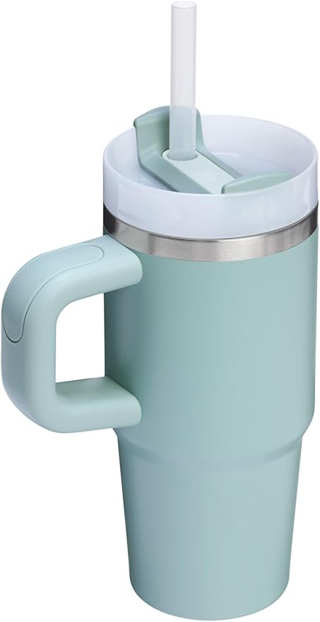 STANLEY Quencher H2.0 Tumbler with Handle and Straw 14 oz | Flowstate 3-Position Lid | Cup Holder Compatible for Travel | Insulated Stainless Steel Cup | BPA-Free | Seafoam