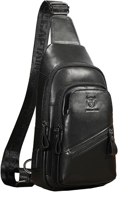 KPYWZER Vintage Leather Sling Bag Backpack for Men Crossbody Shoulder Chest Day Pack Backpacks
