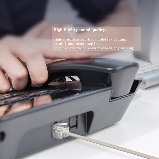 LanSenSu Phone Extension Cord 66 Ft, Phone Cord Telephone Cable with Standard RJ11Plug and 2 in-Line Couplers and 25Cable Clip Holders, White (White, 66 Feet)