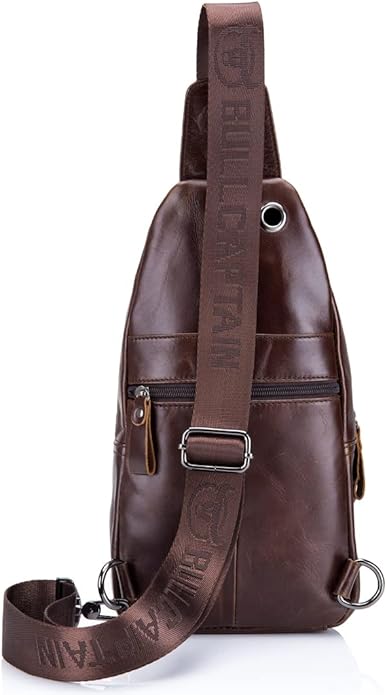 KPYWZER Vintage Leather Sling Bag Backpack for Men Crossbody Shoulder Chest Day Pack Backpacks