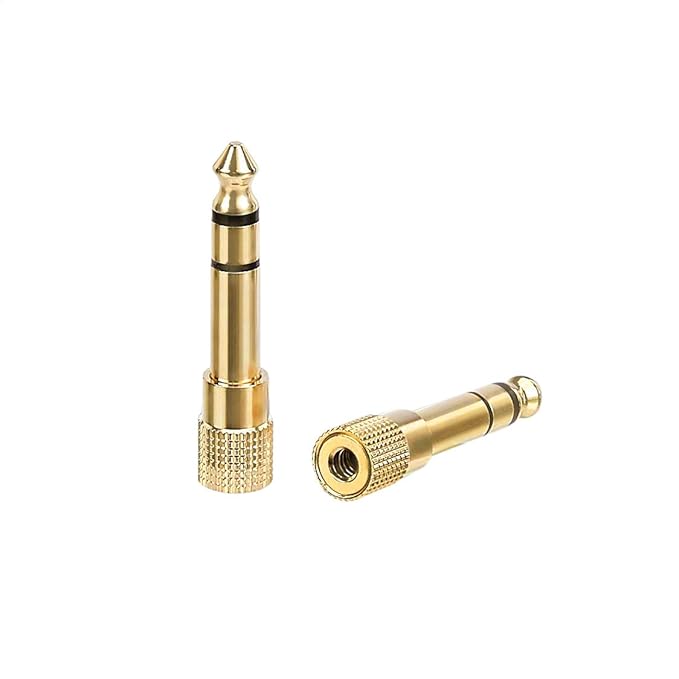 Amazon Basics Gold Plated 6.35mm 1/4 Male to 3.5mm 1/8 Female audio Stereo Headphone Adapter - 2-Pack