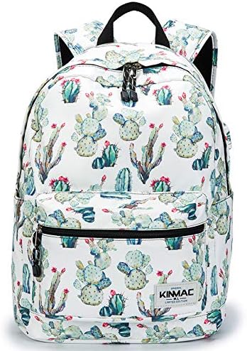 Kinmac Water Resistant Laptop Travel Outdoor Backpack with USB Charging Port for 13 inch 14 inch and 15.6 inch Laptop (Cacti)