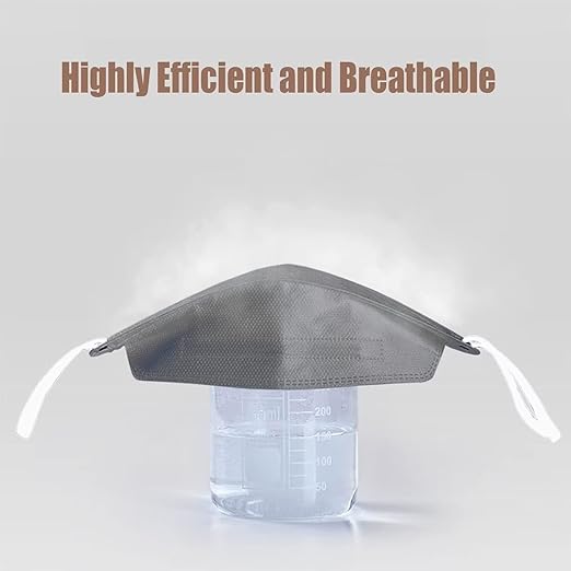 akgk KN95 Face Masks 50 Pack, 5-Ply Disposable Grey Face Mask Against PM 2.5 Smoke and Dust
